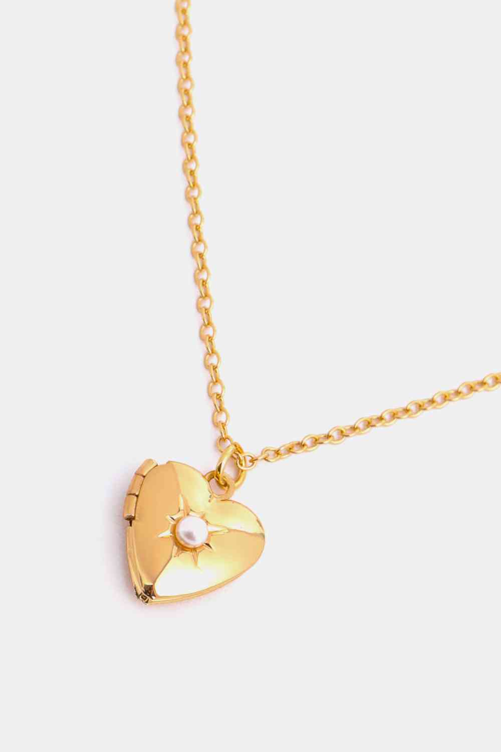 Zircon Heart Shape 14K Gold-Plated Pendant Necklace