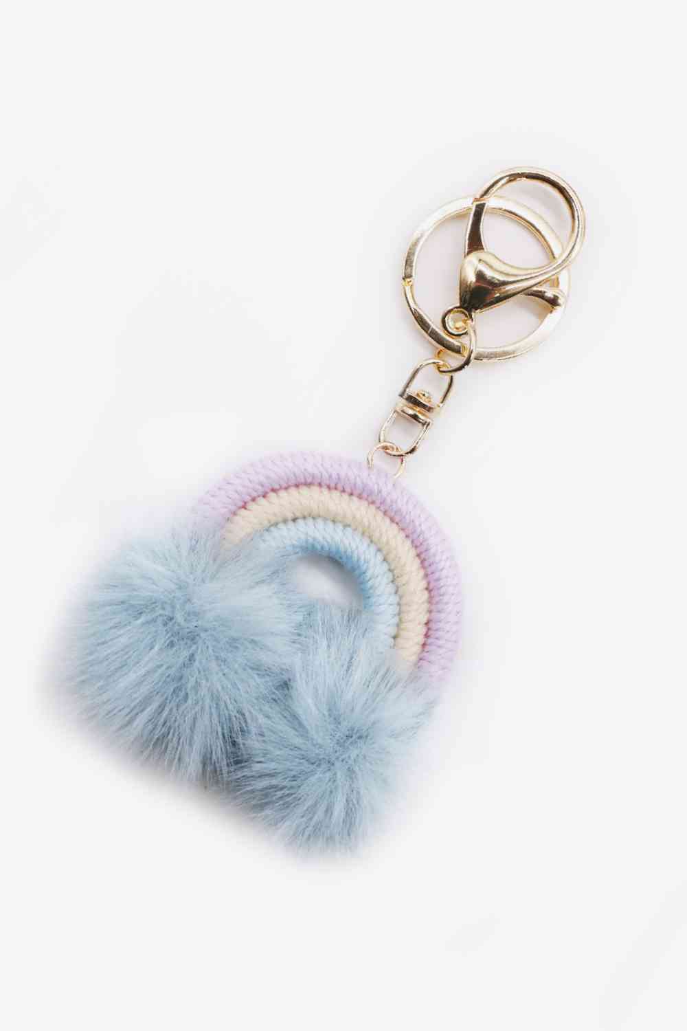 Assorted 4-Pack Rainbow Pom Pom Keychain