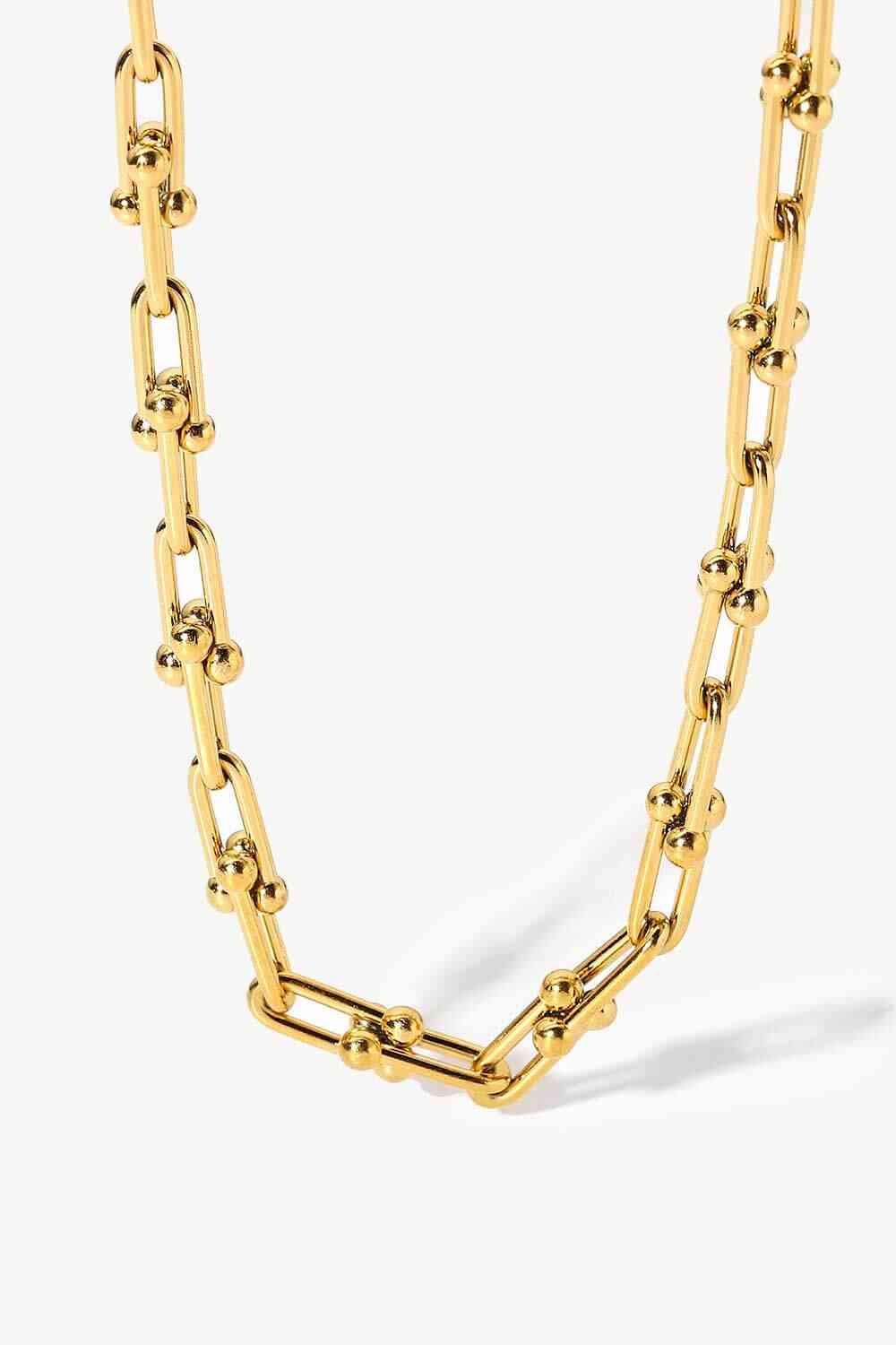 18K Stainless Steel U-Shape Chain Necklace