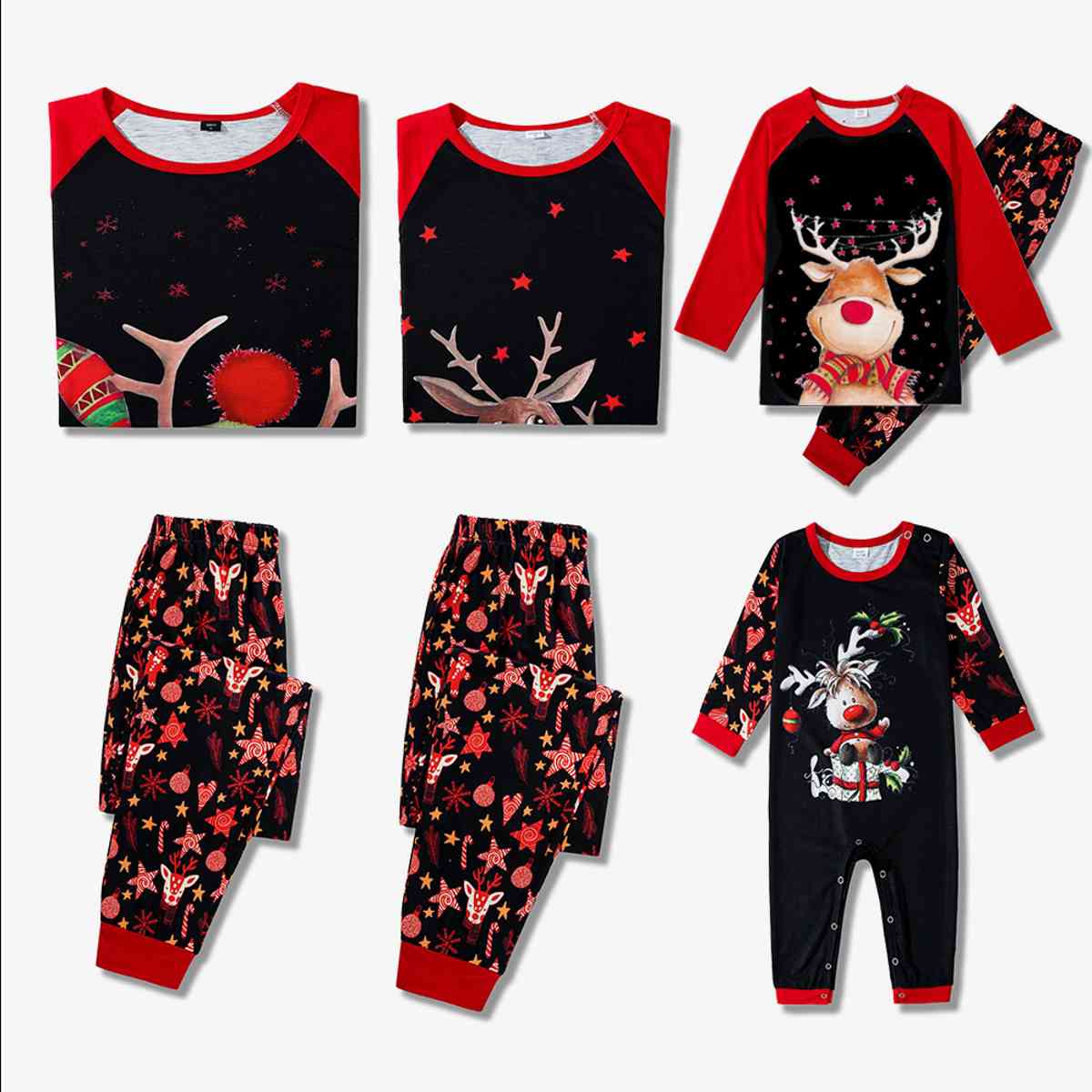 Baby Reindeer Graphic Round Neck Jumpsuit