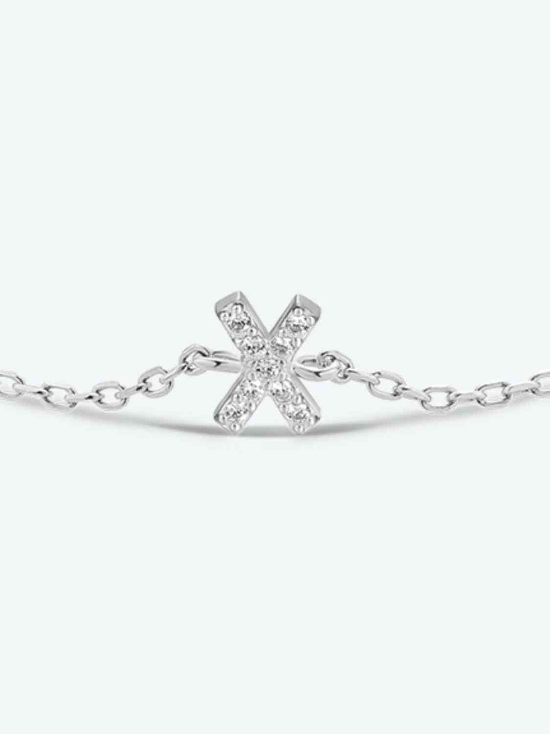 V To Z Zircon 925 Sterling Silver Bracelet