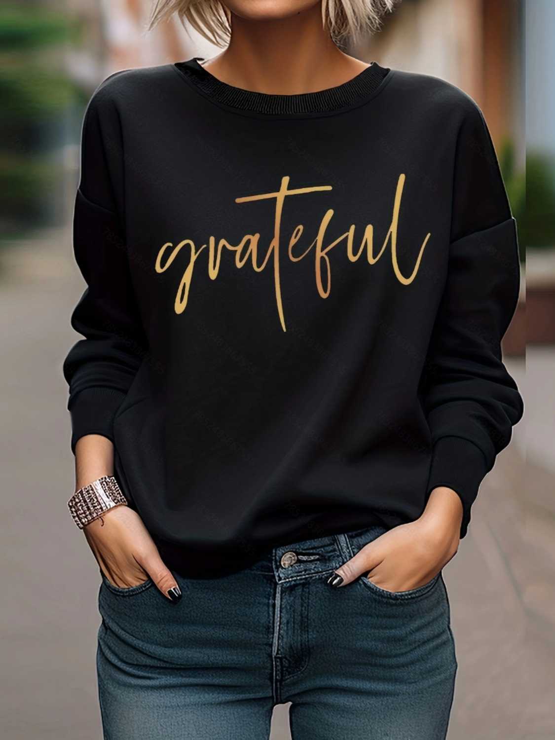 GRATEFUL Round Neck Sweatshirt